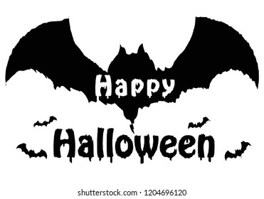 Happy Halloween Text bat Background,Banner,Vector