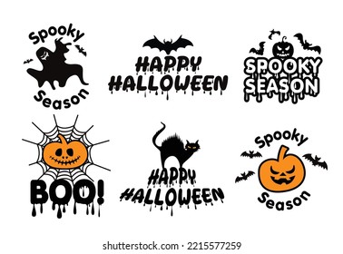 Happy Halloween , Text and Bats,Zombie hands , halloween theme , Vector illustration.