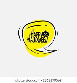 Fröhliches Halloween-Textfeld-Element mit traditionellen Zeichen. Gilt für Grußkarten, Einladungen, Poster, Partyflyer.