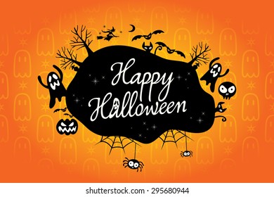 happy halloween text design background