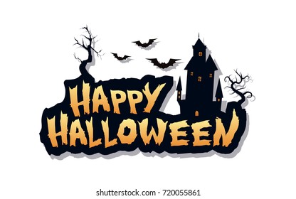 Happy Halloween text design background. Vector design lettering illustration in eps10