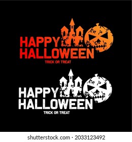 Happy Halloween text design. Happy Halloween text combination with pumpkin icon
