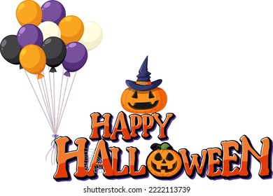 Happy Halloween text design illustration