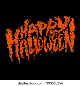 Happy Halloween text design lettering