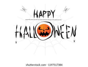 Happy Halloween Text design, Vector
