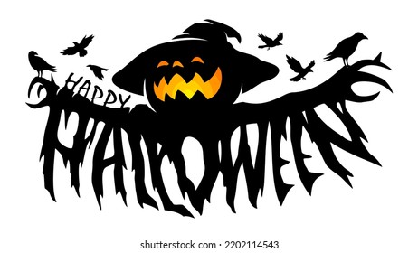 Happy Halloween Text Design, Vector