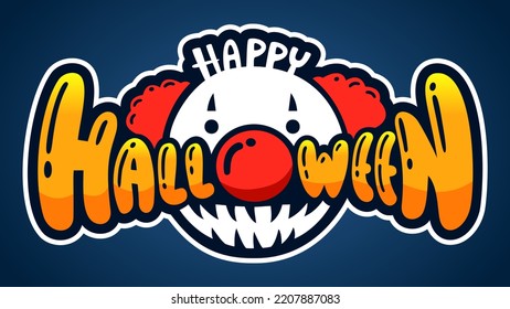 Happy Halloween Text Design, Vector