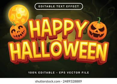 happy halloween text effect and editable text effect with halloween background