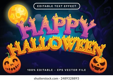 happy halloween text effect and editable text effect with halloween background