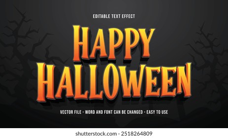 Happy halloween text effect, october festival text style effect