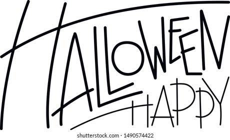 Happy Halloween text. Holiday lettering for banner, poster, greeting card, photo overlay, party invitation. Vector.