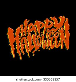 Happy Halloween text lettering design