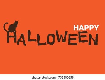 Happy Halloween text logo. Editable vector design.