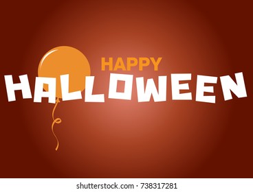 Happy Halloween text logo. Editable vector design.