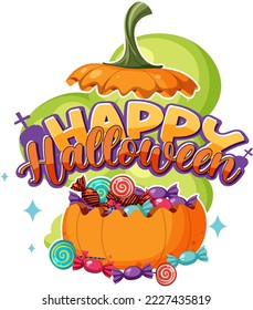 Happy Halloween Text Logo  illustration