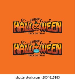 Happy Halloween text for logo. Vector illustration.