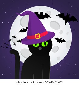 Happy Halloween Text Postcard Banner Witch Stock Vector (Royalty Free ...