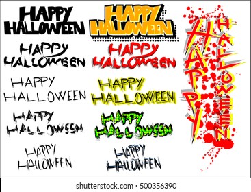 Happy Halloween text set.