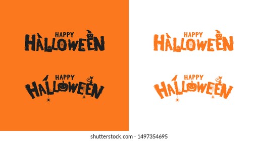 Happy Halloween text set for banner, poster, greeting, invitation and celebration event