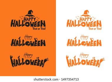 Happy Halloween text set for banner, poster, greeting, invitation and celebration event