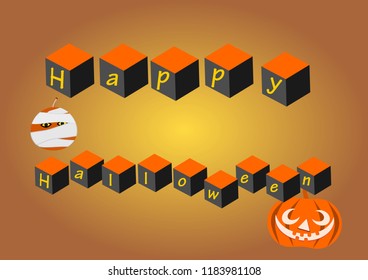 Happy Halloween text set for design.Illustration vector.