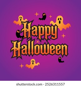 happy halloween text style caligraphy