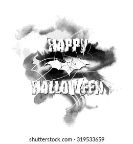 Happy Halloween, text, vector illustration