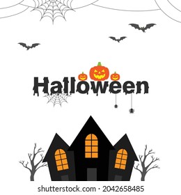 Happy Halloween Text, Vector on white background