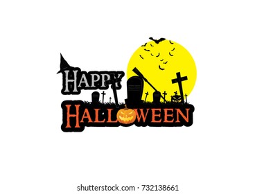 HAPPY HALLOWEEN text and wording design for Halloween celebration.