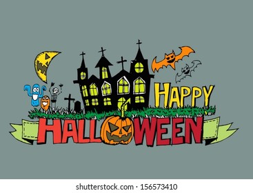 Happy Halloween theme and halloween background pumpkin ghost