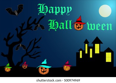 Happy halloween theme. Halloween Background. Vector illustration.