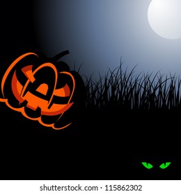 Happy halloween theme greeting card. Vector illustration.