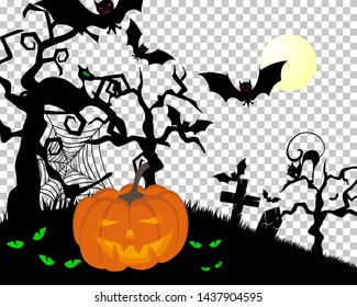 Happy halloween theme greeting card. Vector illustration.