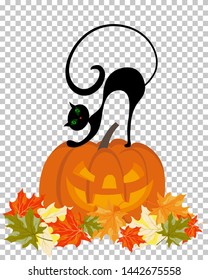 Happy halloween theme greeting card. Vector illustration.