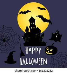 Hallowing Vector Postcard Vector Stock Vector (Royalty Free) 1188054337