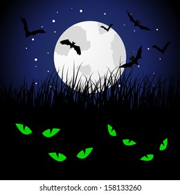 Happy halloween theme greeting card. Vector illustration.