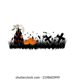 Happy halloween theme greeting card. Vector illustration.