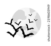 Happy Halloween theme moon element. Vector illustration.