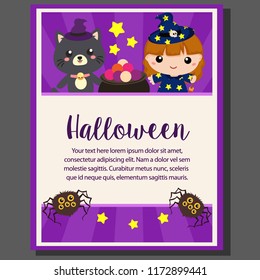 happy halloween theme poster lovable kids character