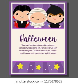 happy halloween theme poster mummy dracula