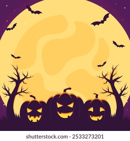 Happy Halloween Theme Vector Background, Spooky October, Spooktober, Jack O Lantern