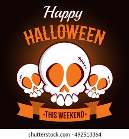 Happy Halloween! Halloween theme. Vector illustration.
