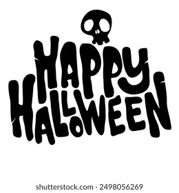 Happy Halloween title lettering. Typography design illustration. Vector logo for poster or party invitation.