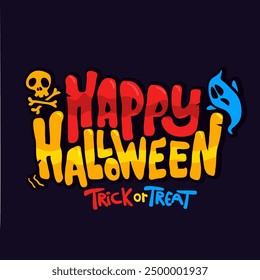 Happy Halloween title lettering. Typography design illustration. Vector logo for poster or party invitation.