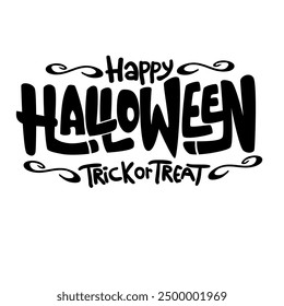 Happy Halloween title lettering. Typography design illustration. Vector logo for poster or party invitation.