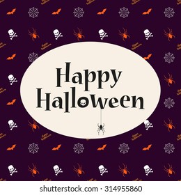 Happy Halloween Title. Vector Pattern on Background
