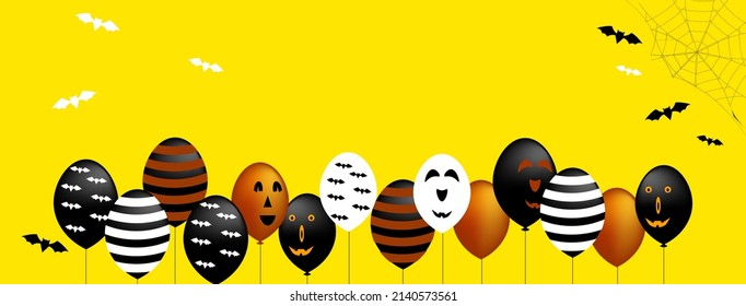 Happy Halloween with the tree, haunted house, pumpkin, full moon scene vector illustration.