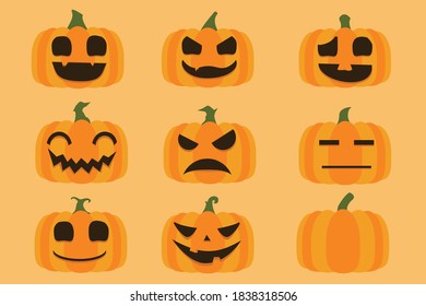 Happy Halloween trick or tread, pumkin head many style collection