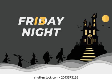 Happy Halloween. Trick or Treat. Design template and web for banner, poster, greeting card. Vector illustration