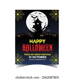 Happy Halloween Trick and Treat Festival Poster, Template, Flyer 